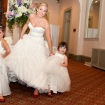 Lazaro Real Bride with Flower Girls