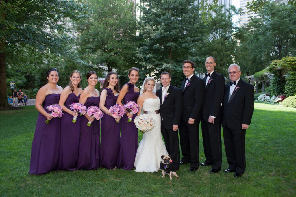Bridal party on the green with beanpot