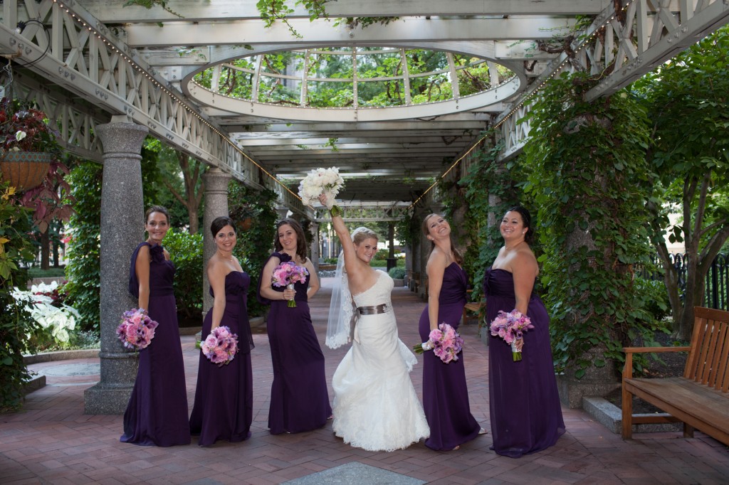 Bridesmaids under the terrace