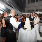 Real Bride Melissa and Husband Jason Cut the Cake