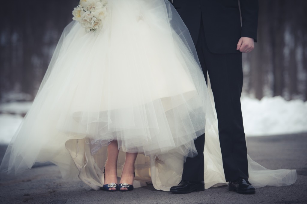 Alexis' pretty shoes and Tara Keely gown
